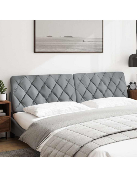 Cuscino Testiera Grigio Chiaro 200 cm in Tessuto