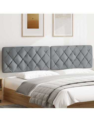 Cuscino Testiera Grigio Chiaro 200 cm in Tessuto