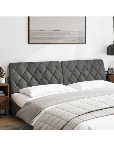 Cuscino Testiera Grigio Scuro 200 cm in Tessuto