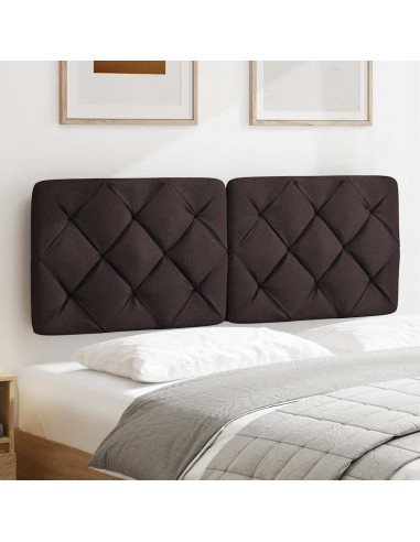 Cuscino Testiera Marrone Scuro 140 cm in Tessuto