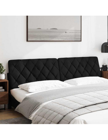 Cuscino Testiera Nero 200 cm in Tessuto