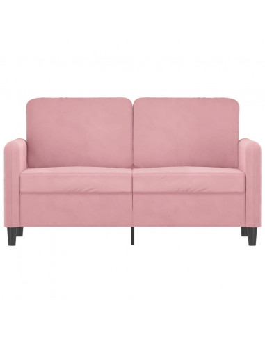 Divano a 2 Posti Rosa 120 cm in Velluto