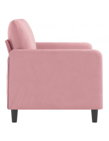 Divano a 2 Posti Rosa 120 cm in Velluto