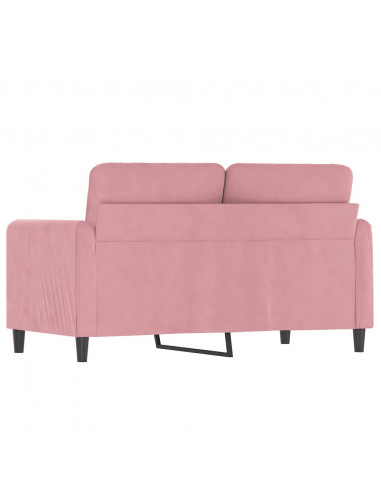 Divano a 2 Posti Rosa 120 cm in Velluto