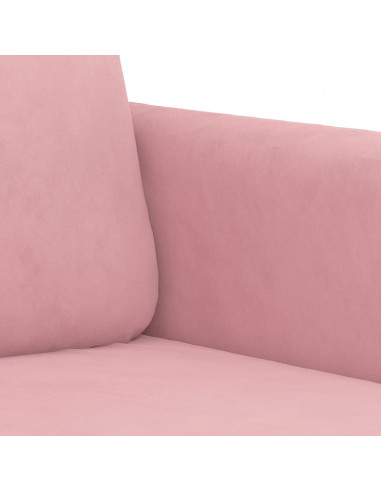 Divano a 2 Posti Rosa 120 cm in Velluto