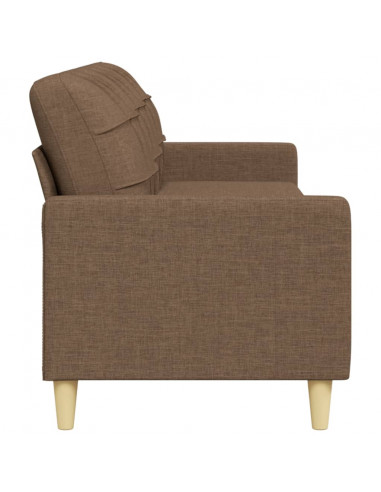 Divano a 3 Posti Marrone 210 cm in Tessuto