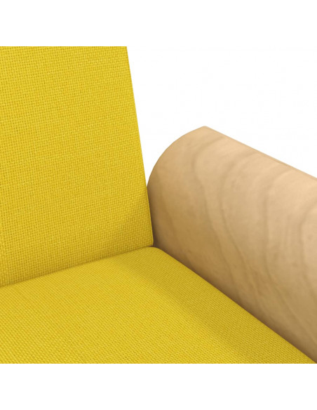 Divano Letto con Braccioli Giallo Chiaro in Tessuto