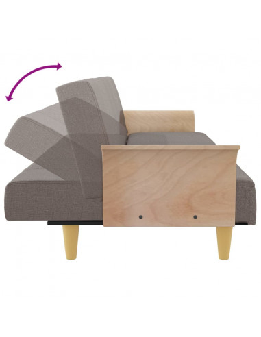 Divano Letto con Braccioli Tortora in Tessuto