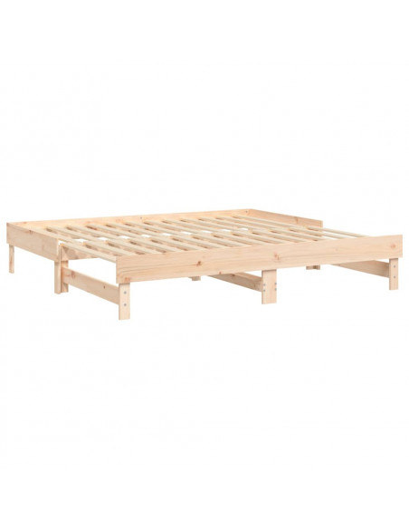 Dormeuse Estraibile 2x(75x190) cm Legno Massello di Pino