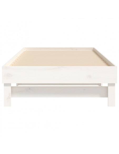 Dormeuse Estraibile Bianca 2x(75x190) cm Legno Massello di Pino
