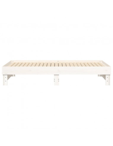 Dormeuse Estraibile Bianca 2x(75x190) cm Legno Massello di Pino