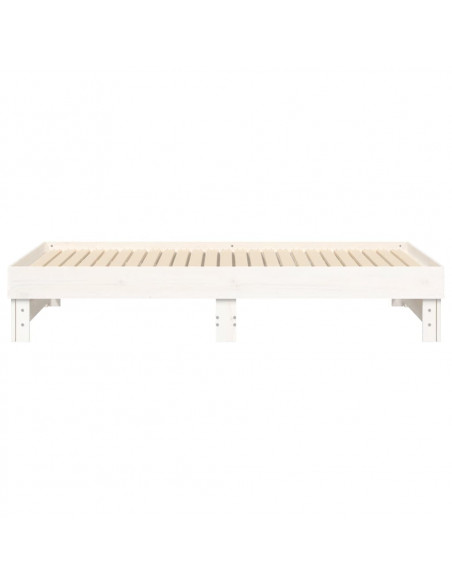 Dormeuse Estraibile Bianca 2x(75x190) cm Legno Massello di Pino