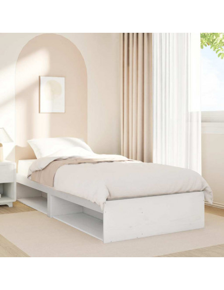 Dormeuse senza Materasso Bianca 80x200 cm Legno Massello Pino