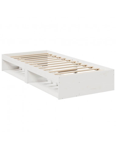 Dormeuse senza Materasso Bianca 90x190 cm Legno Massello Pino