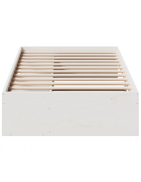 Dormeuse senza Materasso Bianca 90x190 cm Legno Massello Pino