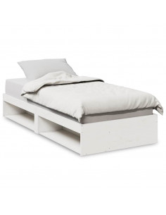 Dormeuse senza Materasso Bianco 100x200 cm Legno Massello Pino