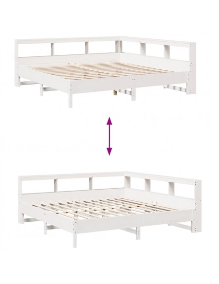 Giroletto con Libreria senza Materasso 180x200 cm in Legno Pino