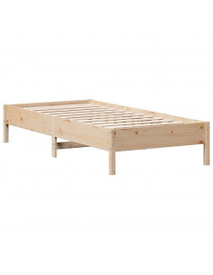 Giroletto con Libreria senza Materasso 75x190 cm in Legno Pino 2