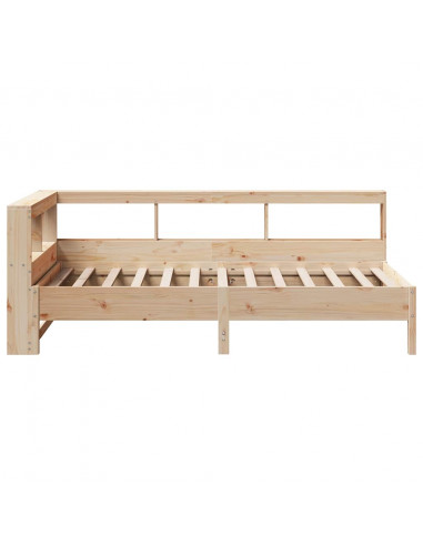 Giroletto con Libreria senza Materasso 75x190 cm in Legno Pino