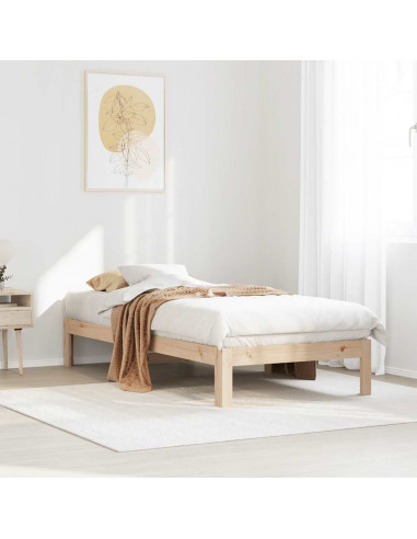 Giroletto senza Materasso 80x200 cm in Legno Massello Pino