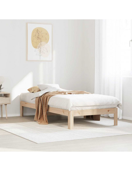Giroletto senza Materasso 90x200 cm in Legno Massello di Pino