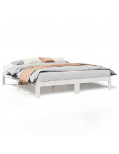 Giroletto senza Materasso Bianco 160x200 cm Legno Massello Pino