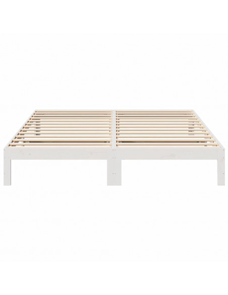 Giroletto senza Materasso Bianco 160x200 cm Legno Massello Pino