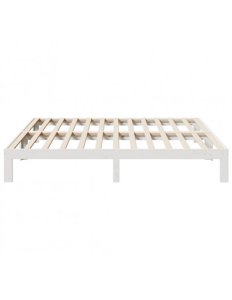 Giroletto senza Materasso Bianco 160x200 cm Legno Massello Pino
