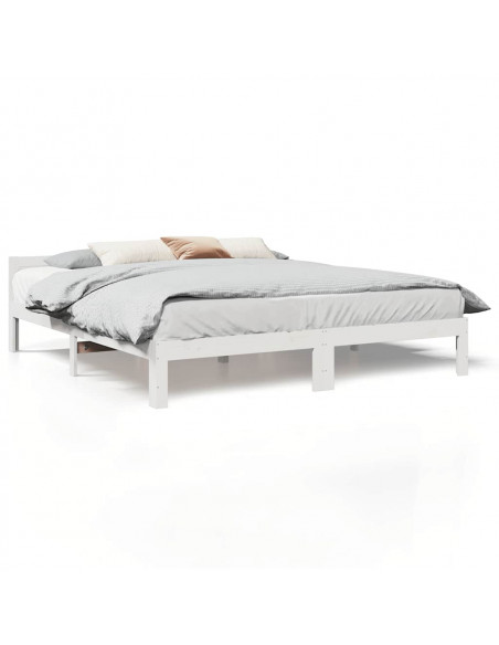 Giroletto senza Materasso Bianco 160x200 cm Legno Massello Pino