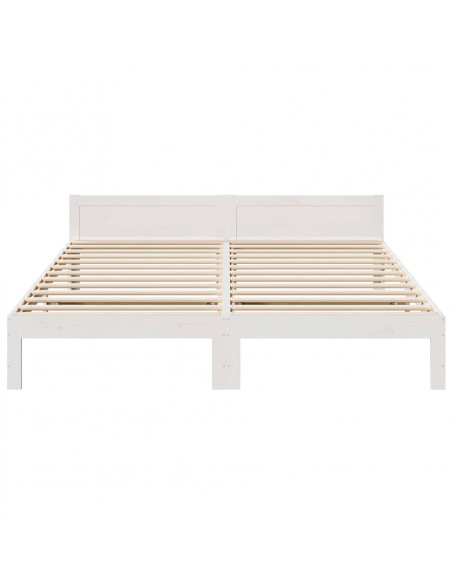 Giroletto senza Materasso Bianco 160x200 cm Legno Massello Pino