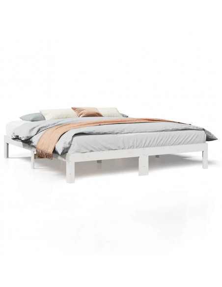 Giroletto senza Materasso Bianco 180x200 cm Legno Massello Pino