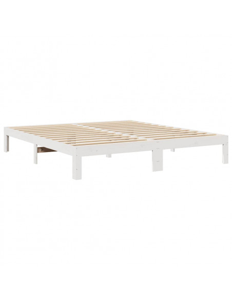 Giroletto senza Materasso Bianco 180x200 cm Legno Massello Pino