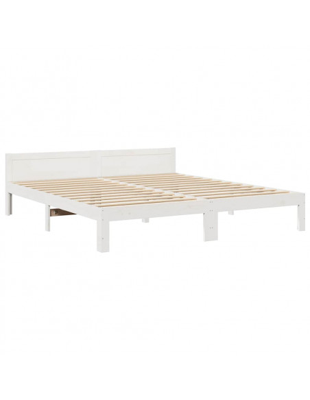 Giroletto senza Materasso Bianco 180x200 cm Legno Massello Pino