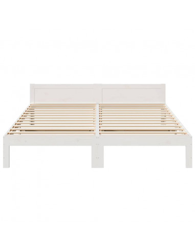 Giroletto senza Materasso Bianco 180x200 cm Legno Massello Pino