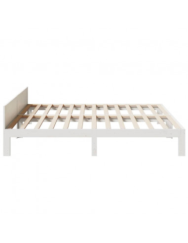 Giroletto senza Materasso Bianco 180x200 cm Legno Massello Pino