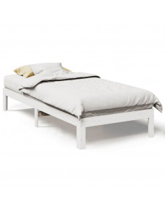 Giroletto senza Materasso Bianco 80x200 cm Legno Massello Pino