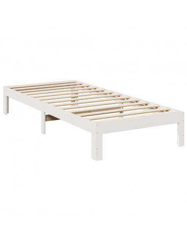 Giroletto senza Materasso Bianco 80x200 cm Legno Massello Pino