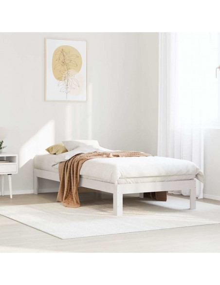 Giroletto senza Materasso Bianco 80x200 cm Legno Massello Pino