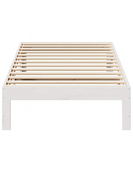 Giroletto senza Materasso Bianco 80x200 cm Legno Massello Pino