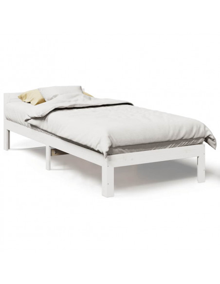 Giroletto senza Materasso Bianco 80x200 cm Legno Massello Pino