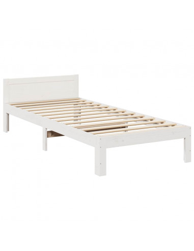 Giroletto senza Materasso Bianco 80x200 cm Legno Massello Pino