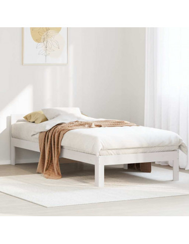 Giroletto senza Materasso Bianco 80x200 cm Legno Massello Pino