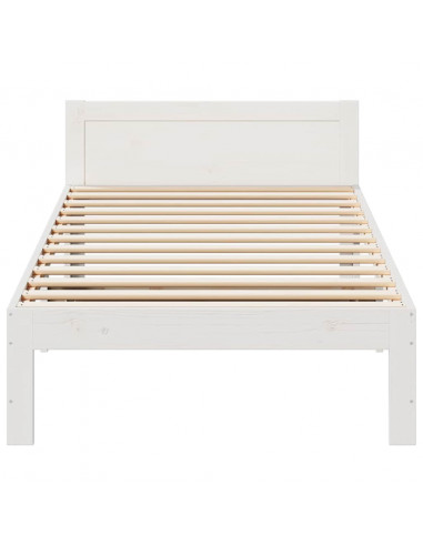 Giroletto senza Materasso Bianco 80x200 cm Legno Massello Pino