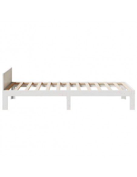 Giroletto senza Materasso Bianco 80x200 cm Legno Massello Pino