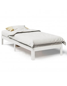 Giroletto senza Materasso Bianco 90x200 cm Legno Massello Pino