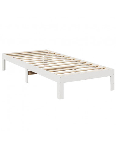 Giroletto senza Materasso Bianco 90x200 cm Legno Massello Pino