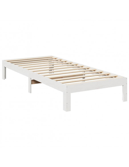 Giroletto senza Materasso Bianco 90x200 cm Legno Massello Pino