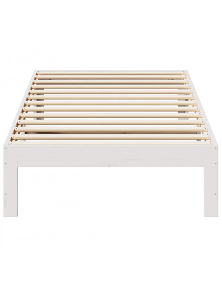 Giroletto senza Materasso Bianco 90x200 cm Legno Massello Pino