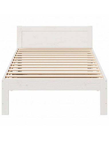 Giroletto senza Materasso Bianco 90x200 cm Legno Massello Pino