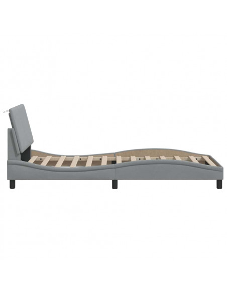 Giroletto senza Materasso Grigio Chiaro 90x190 cm Tessuto